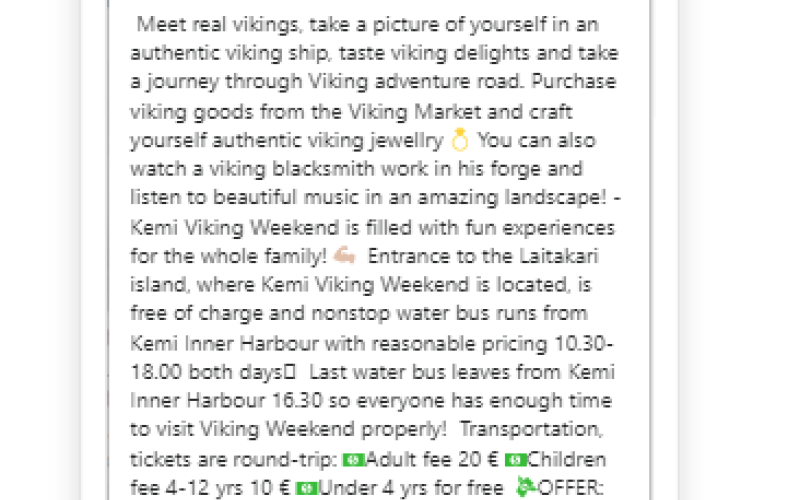 Viking Weekend in Kemi, Lapland, Finland 29.-30. July!