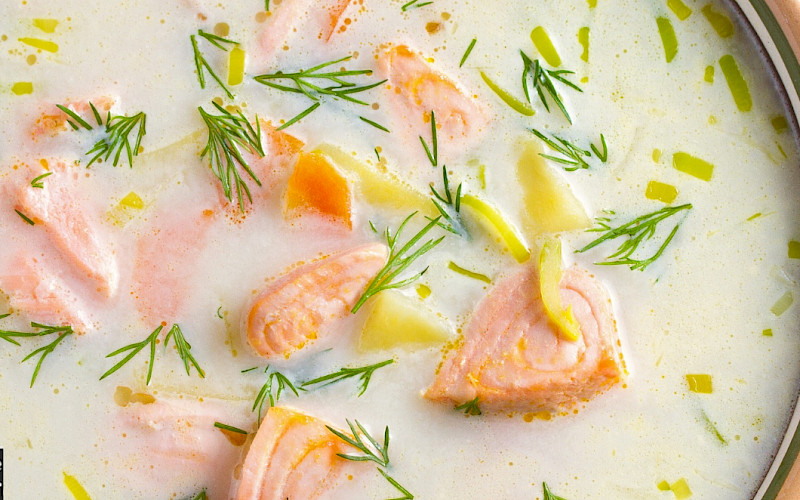 Finnish salmon soup